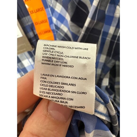 NWT Original Weatherproof Vintage button up shirt men's XXL blue plaid - Picture 9 of 9